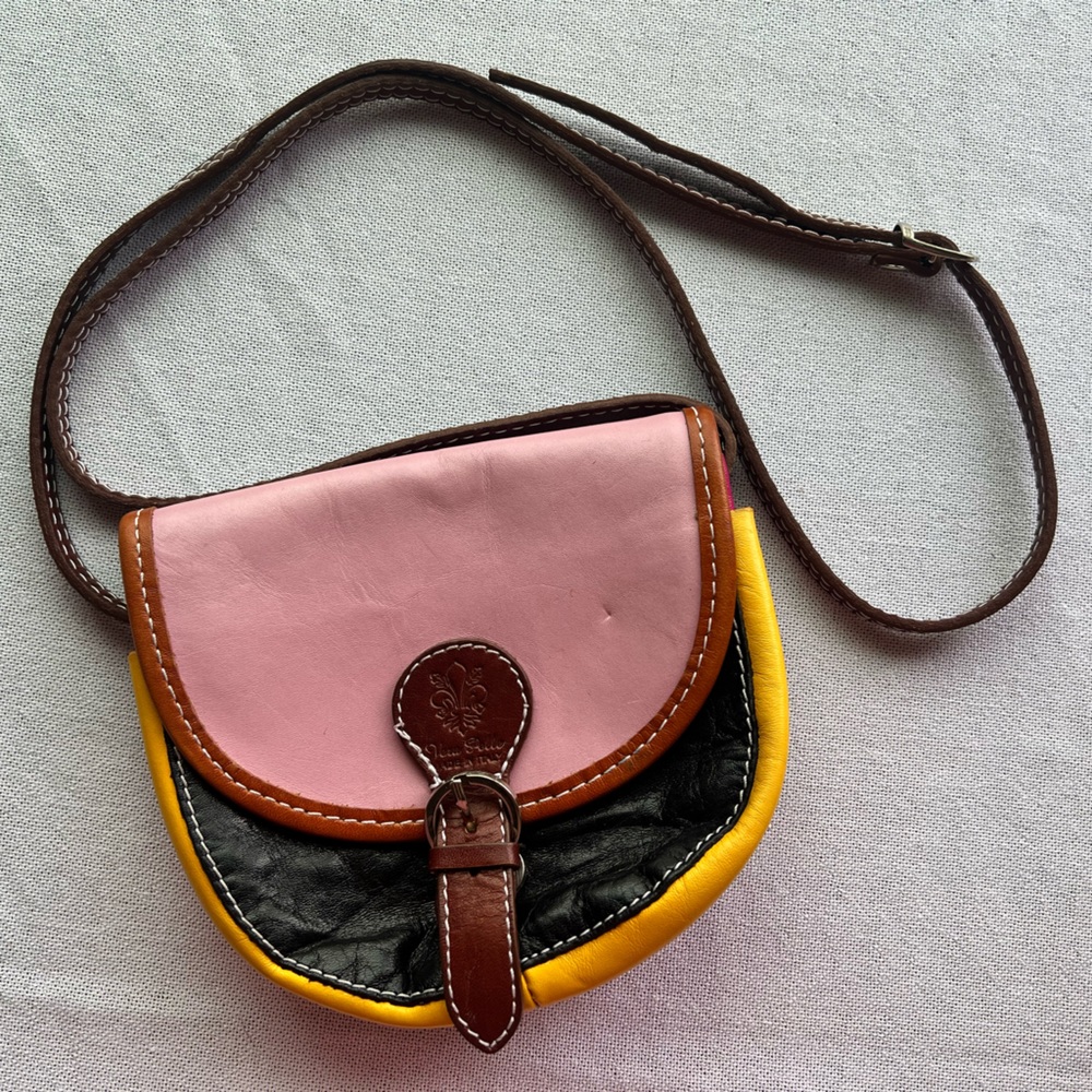 Genuine Italian Leather Colorblock Bag